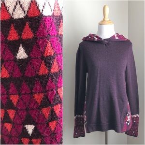 Title Nine | Hooded Merino Sweater w/ Geo Accents